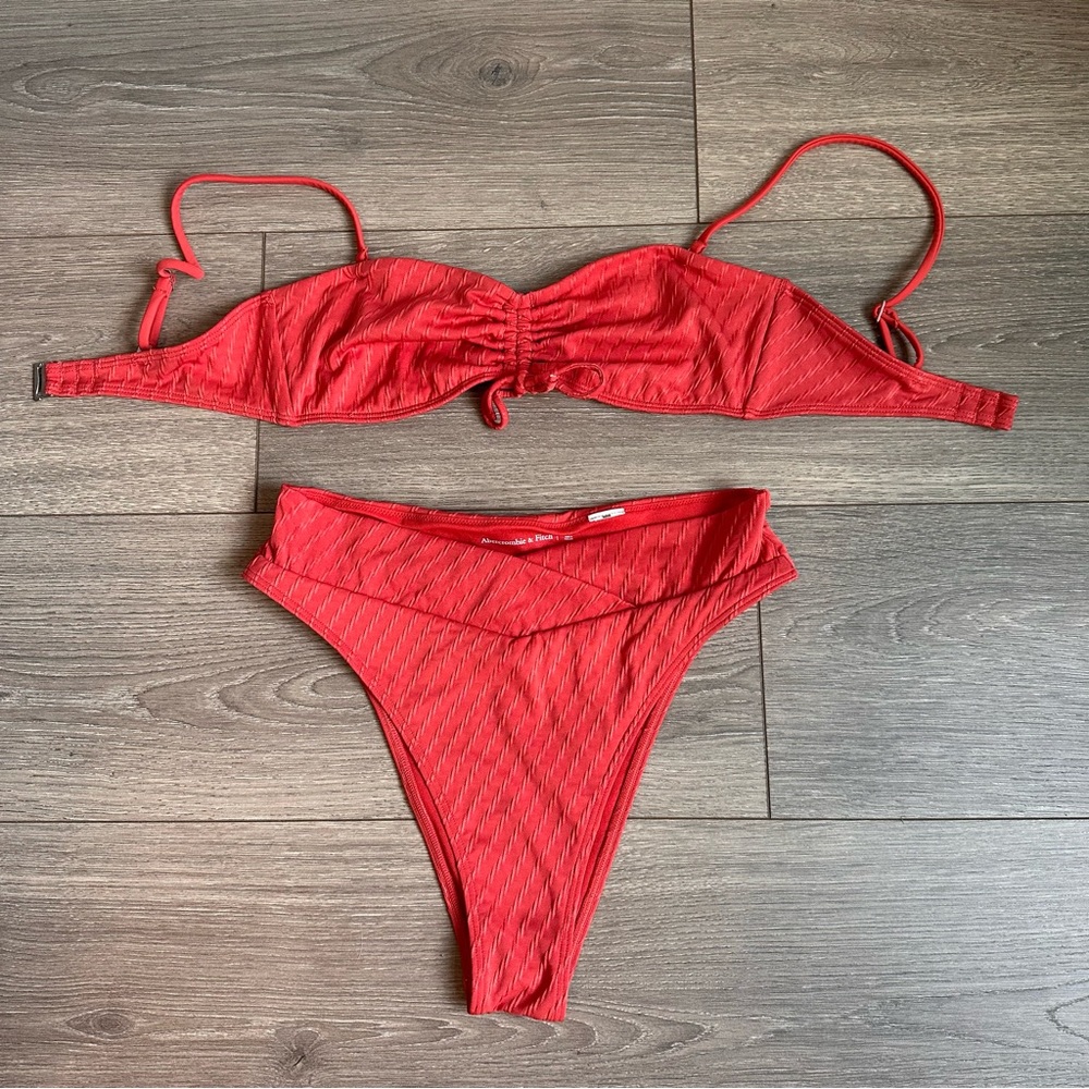 Abercrombie & Fitch Bikini High-Waist - Coral Size Small